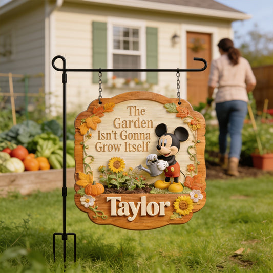 Magical Garden - Personalized Mouse Wood Sign With Stake