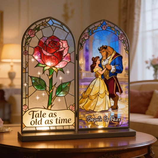 Tale As Old As Time - Personalized Beauty And The Beast Acrylic Diptych