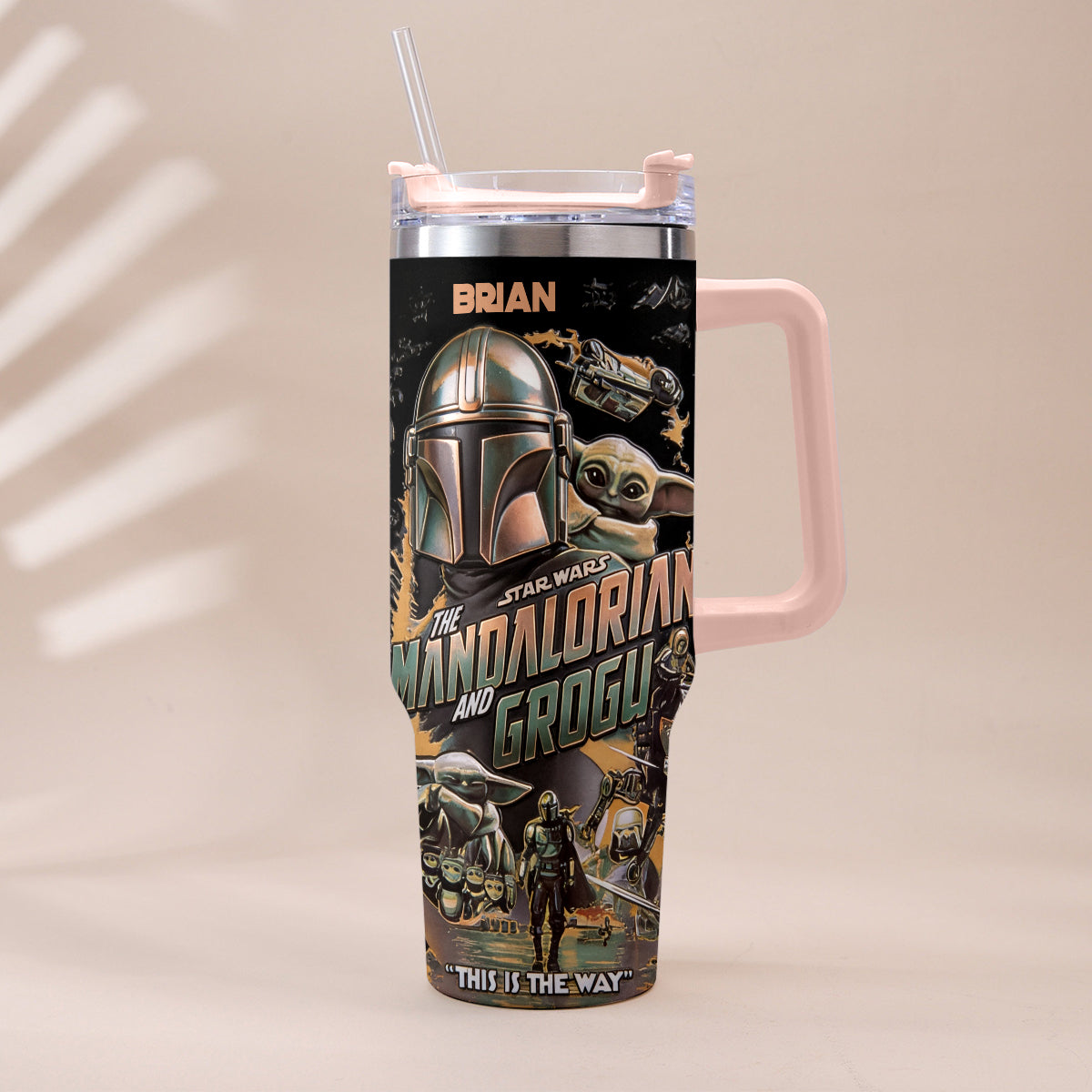 This Is The Way - Personalized The Force Tumbler With Plush Charm