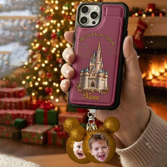 Blessed To Be Called Grandma - Personalized Mouse Phone Wallet With Charms