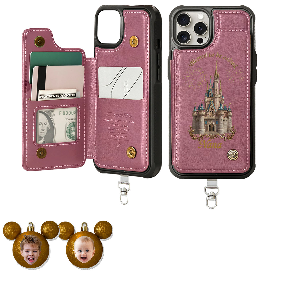 Blessed To Be Called Grandma - Personalized Mouse Phone Wallet With Charms