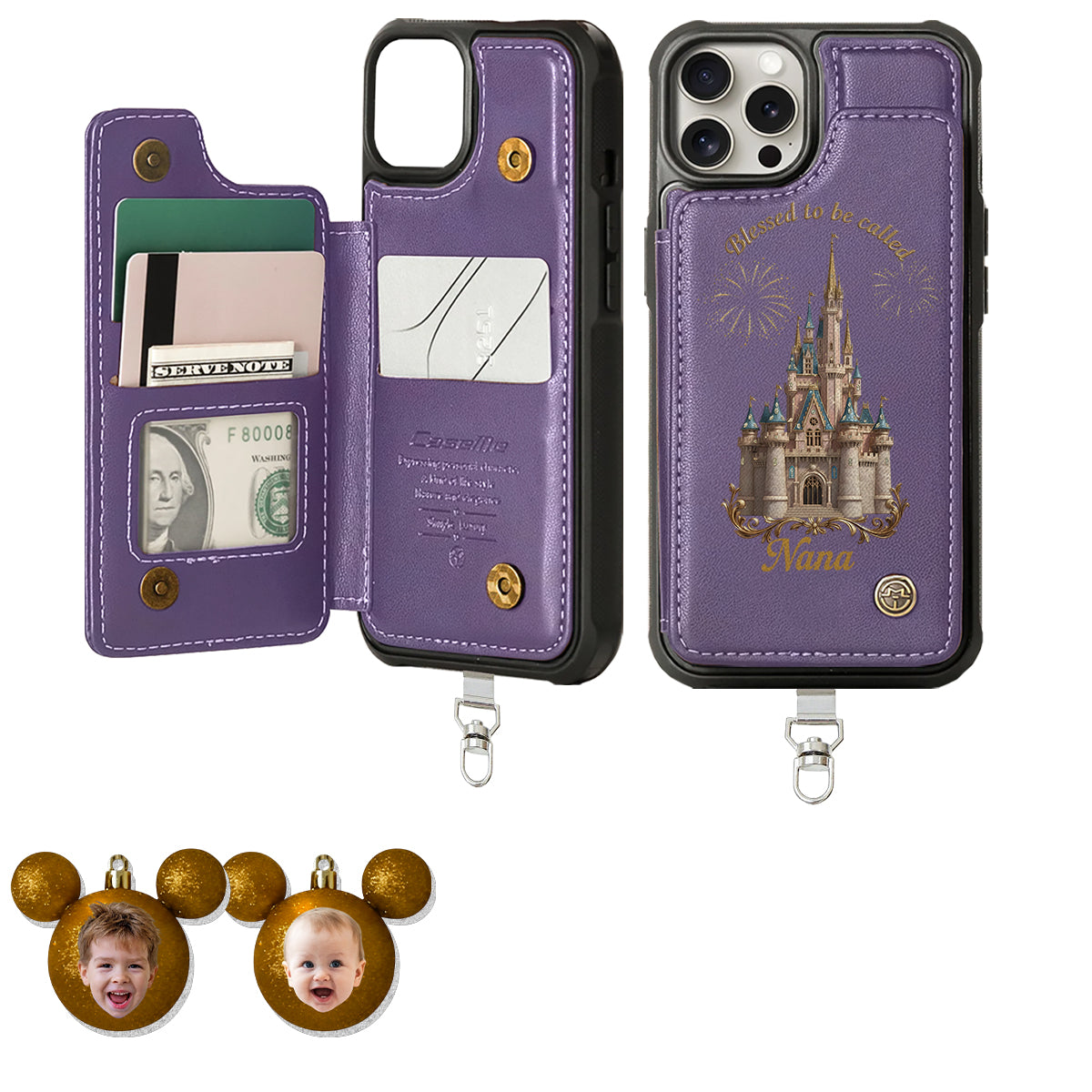 Blessed To Be Called Grandma - Personalized Mouse Phone Wallet With Charms