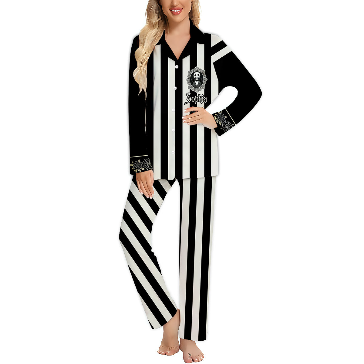 Nightmare - Personalized Nightmare Button Down Pajamas