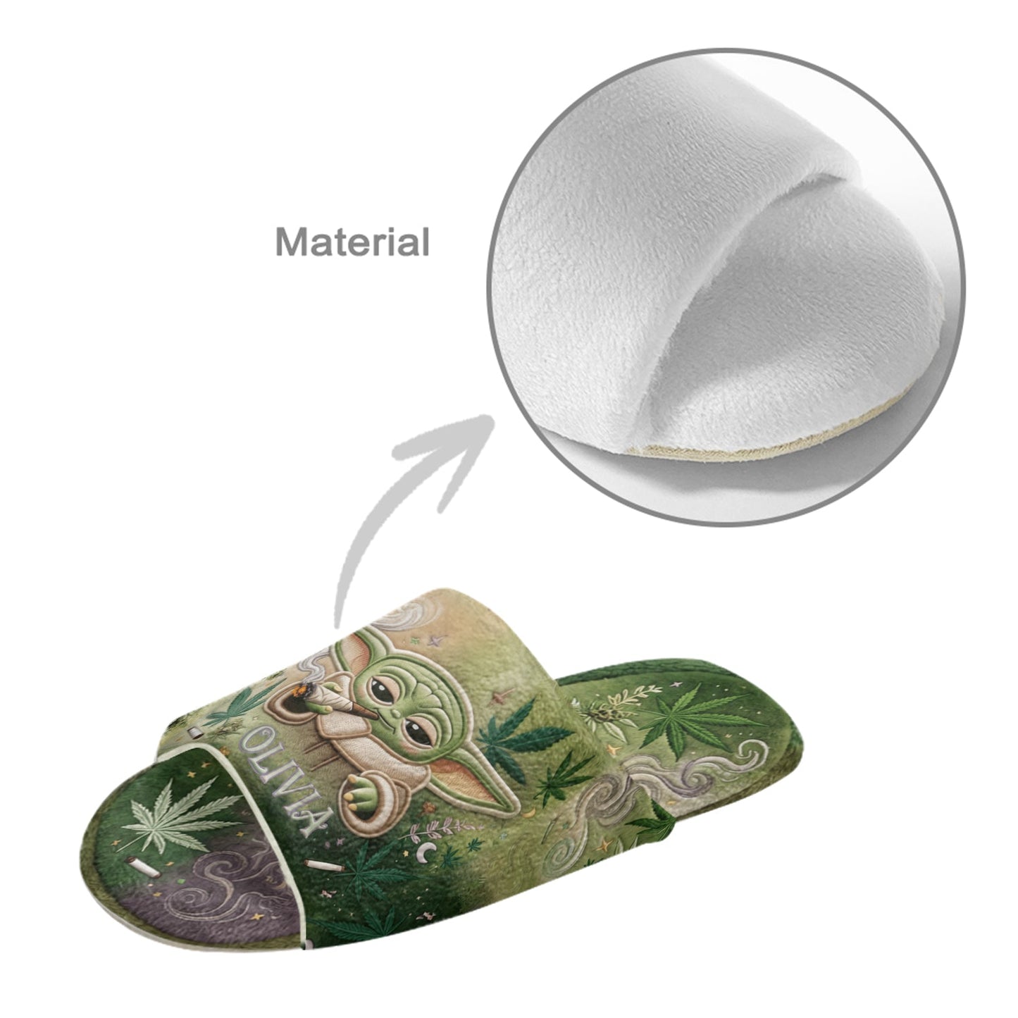 Strong With Herb - Personalized The Force Open-Toe Slippers