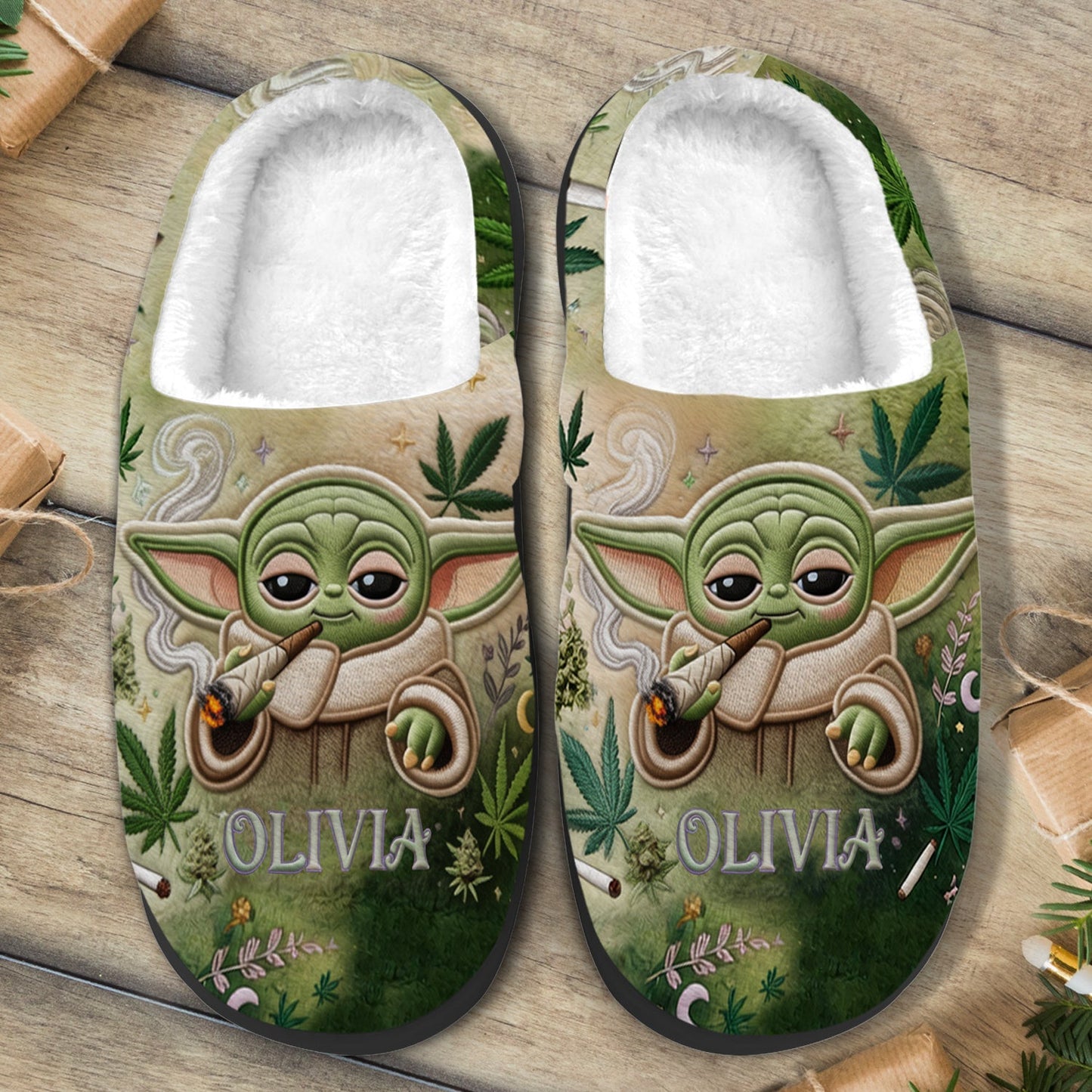 Strong With Herb - Personalized The Force Open-Toe Slippers