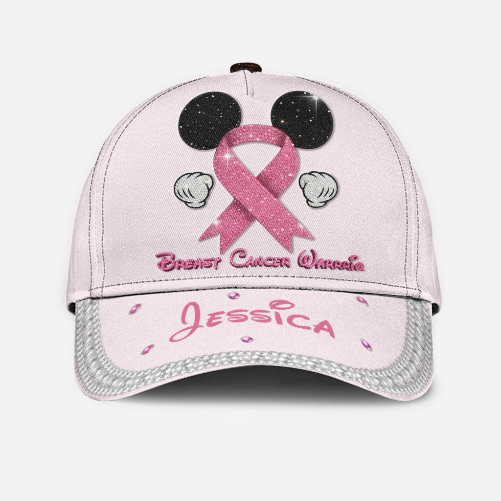 Gems Glitter Tackle Breat Cancer Baseball Cap - Personalized Breast Cancer Awareness Classic Cap