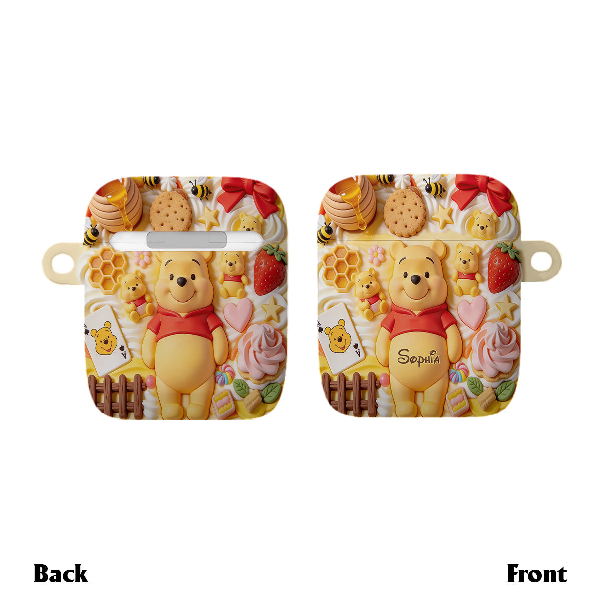Sweet Bear - Personalized Yellow Bear Bluetooth Earbuds Case Cover