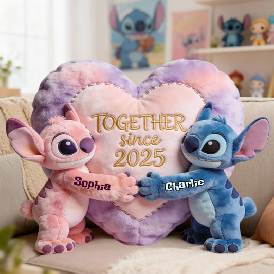 Together Since - Personalized Ohana Faux Fur Shaped Pillow
