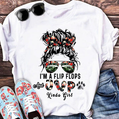 I'm A Flip Flops Kinda Girl Car T-shirt and Hoodie 0823