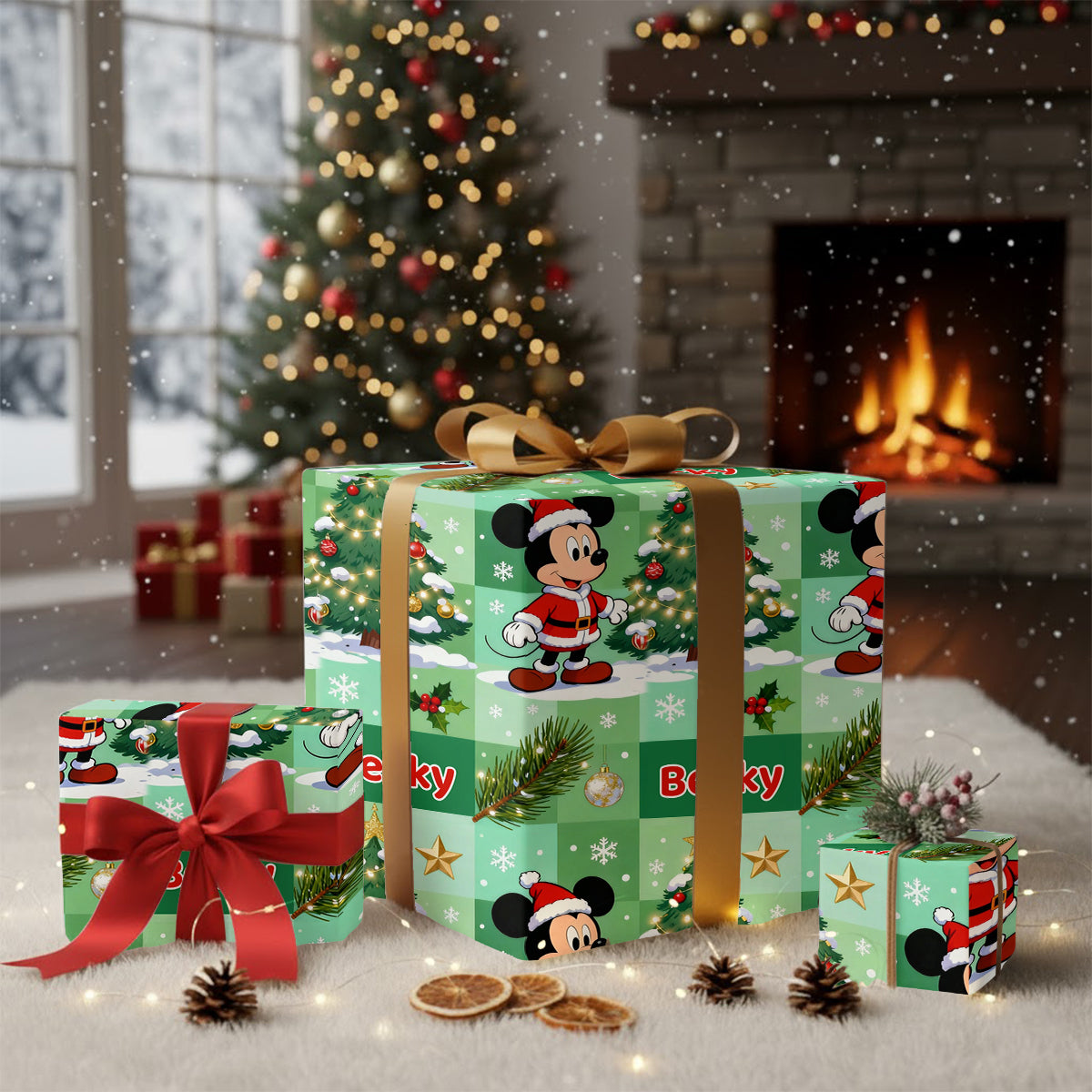 Magical Christmas - Personalized Mouse Wrapping Papers