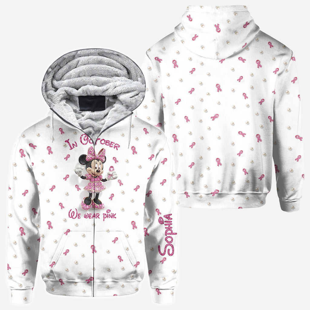 Cartoon Mouse Breast Cancer Awareness Month - Personalized Breast Cancer Awareness All Over Shirt