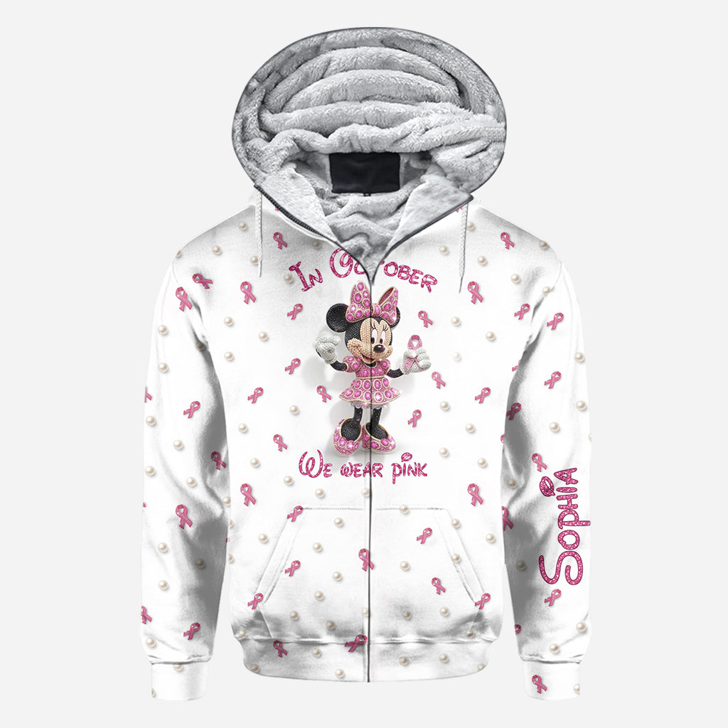 Cartoon Mouse Breast Cancer Awareness Month - Personalized Breast Cancer Awareness All Over Shirt