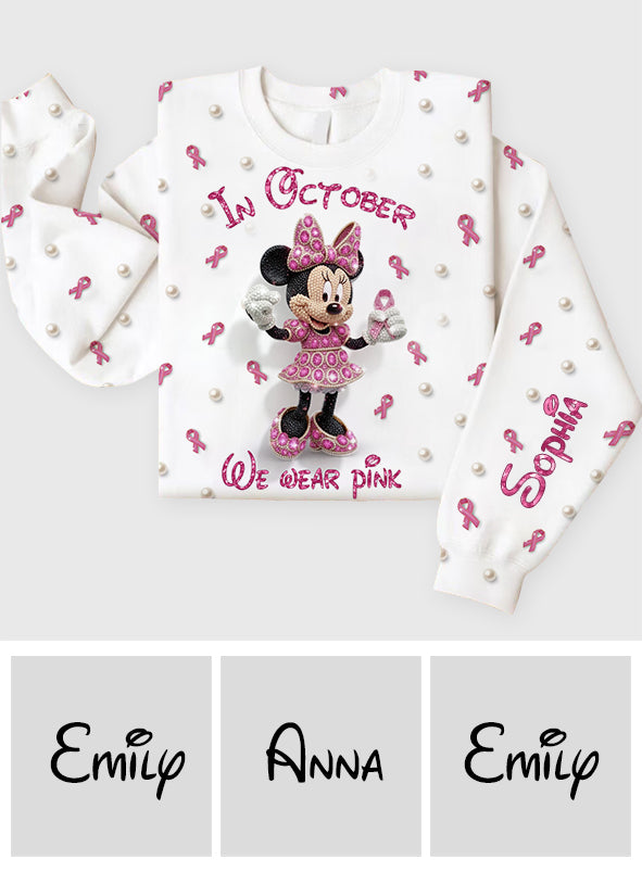 Cartoon Mouse Breast Cancer Awareness Month - Personalized Breast Cancer Awareness All Over Shirt