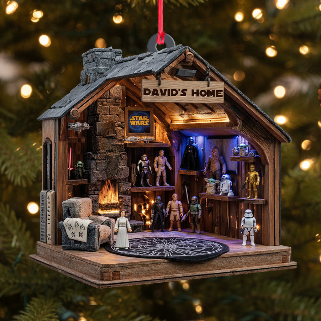 Rustic Geek Cave Cabin - Personalized The Force Ornament