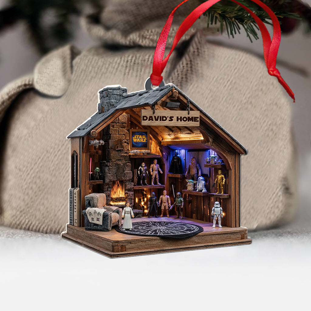 Rustic Geek Cave Cabin - Personalized The Force Ornament