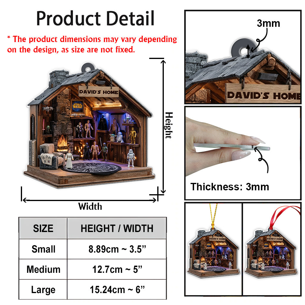 Rustic Geek Cave Cabin - Personalized The Force Ornament