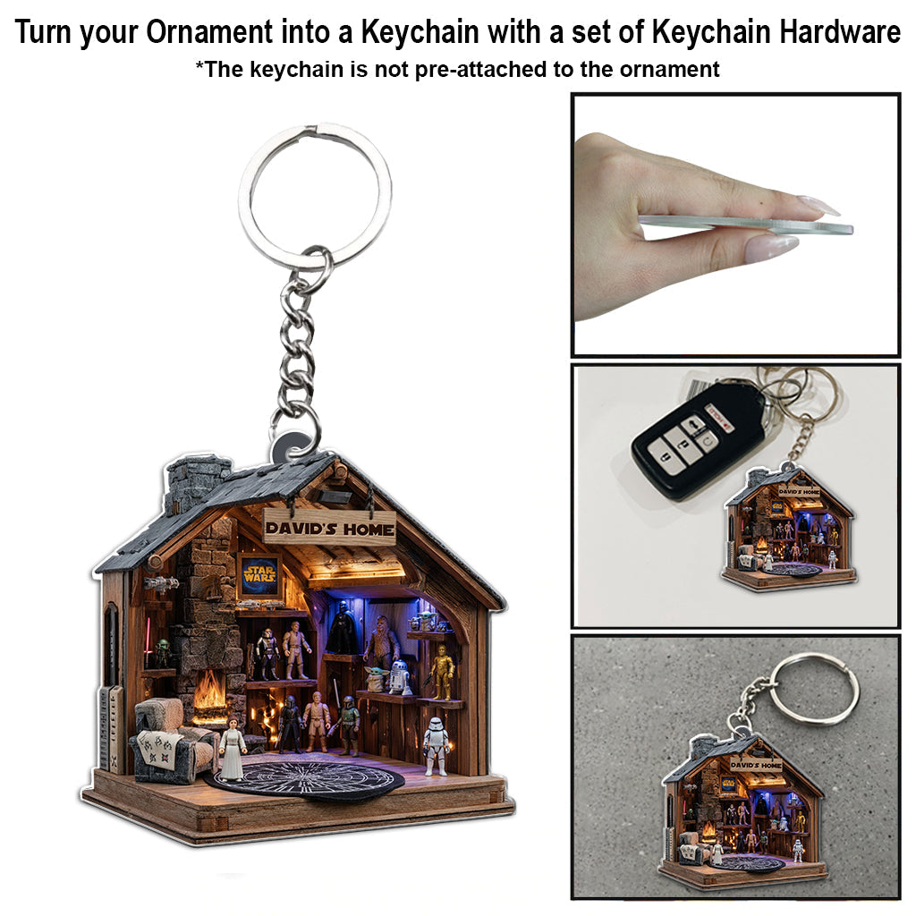 Rustic Geek Cave Cabin - Personalized The Force Ornament