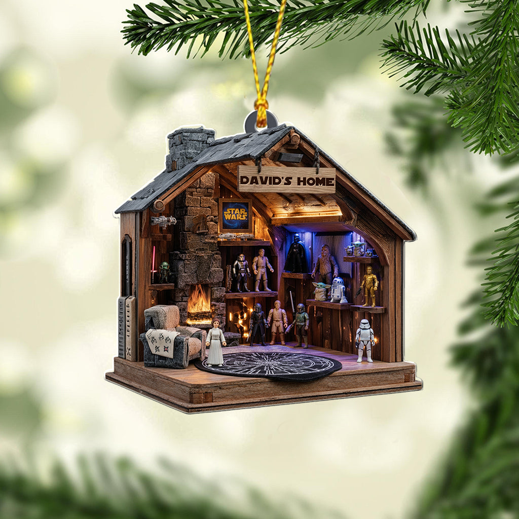 Rustic Geek Cave Cabin - Personalized The Force Ornament
