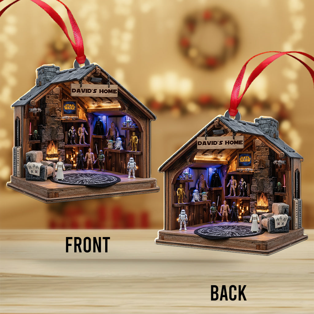 Rustic Geek Cave Cabin - Personalized The Force Ornament