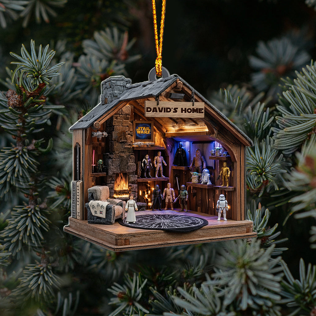 Rustic Geek Cave Cabin - Personalized The Force Ornament