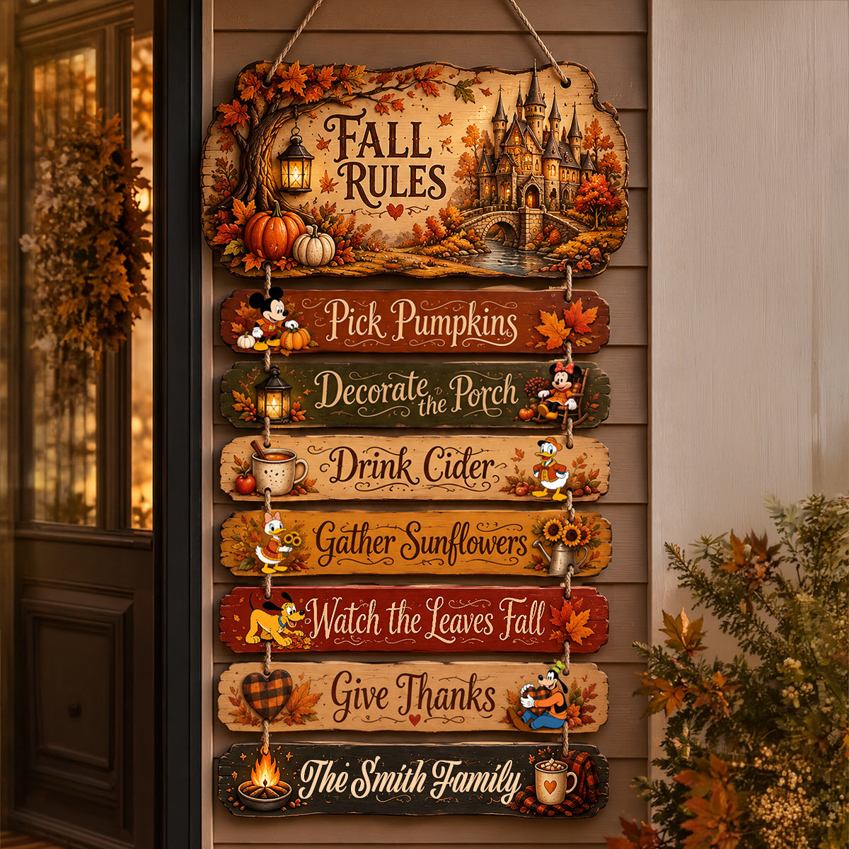 Fall Rules - Personalized Mouse Pallet Wood Sign