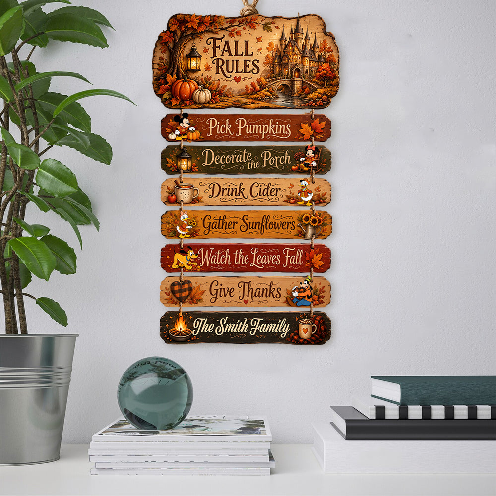 Fall Rules - Personalized Mouse Pallet Wood Sign