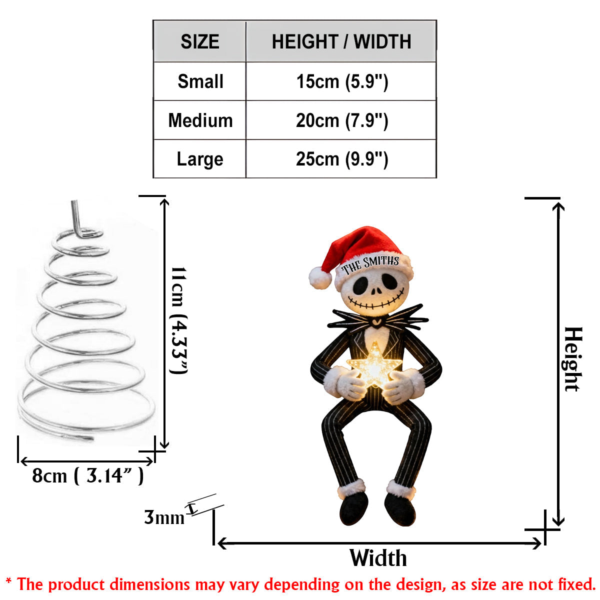 Before Christmas - Personalized Nightmare LED Light Tree Topper