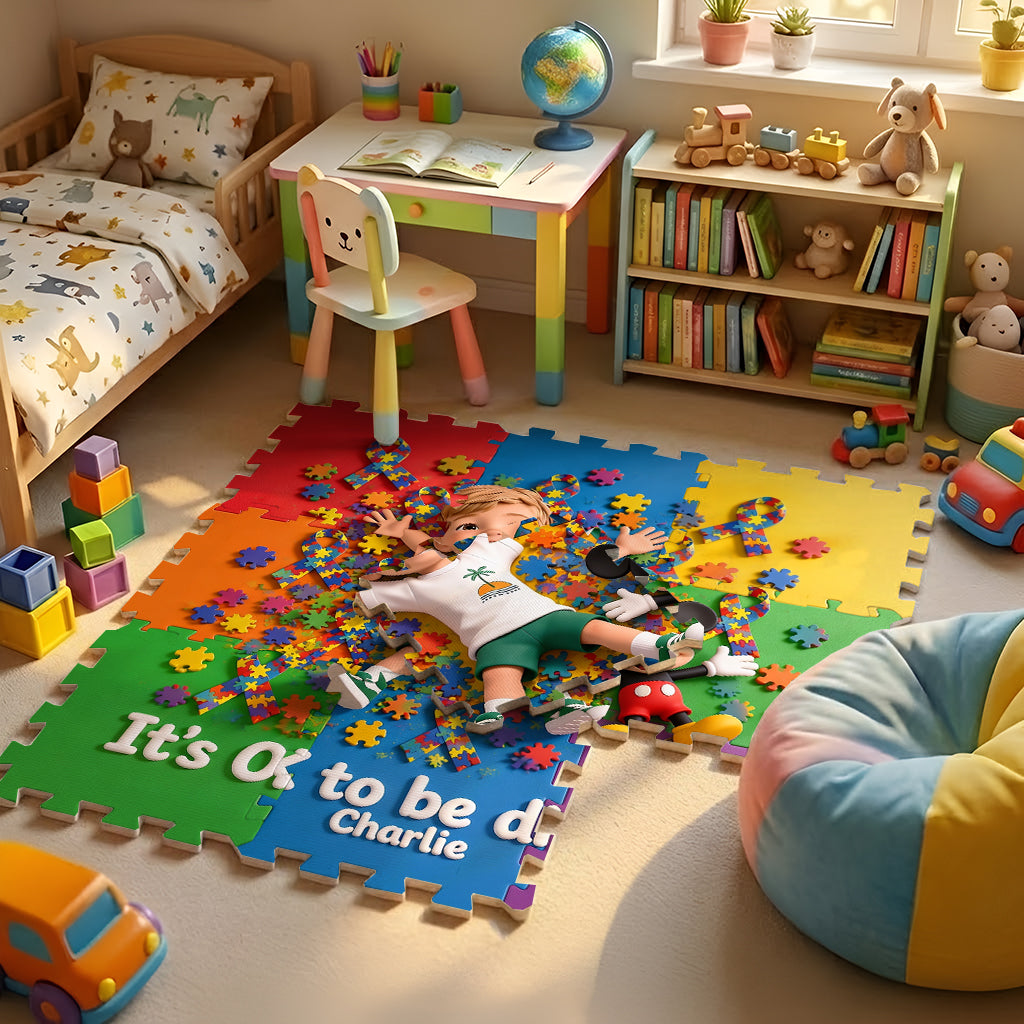 It's OK To Be Different - Personalized Mouse Foam Puzzle Mat