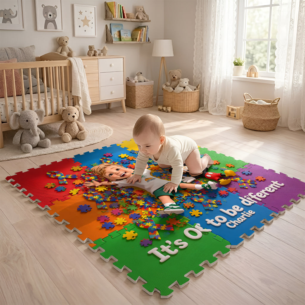 It's OK To Be Different - Personalized Mouse Foam Puzzle Mat