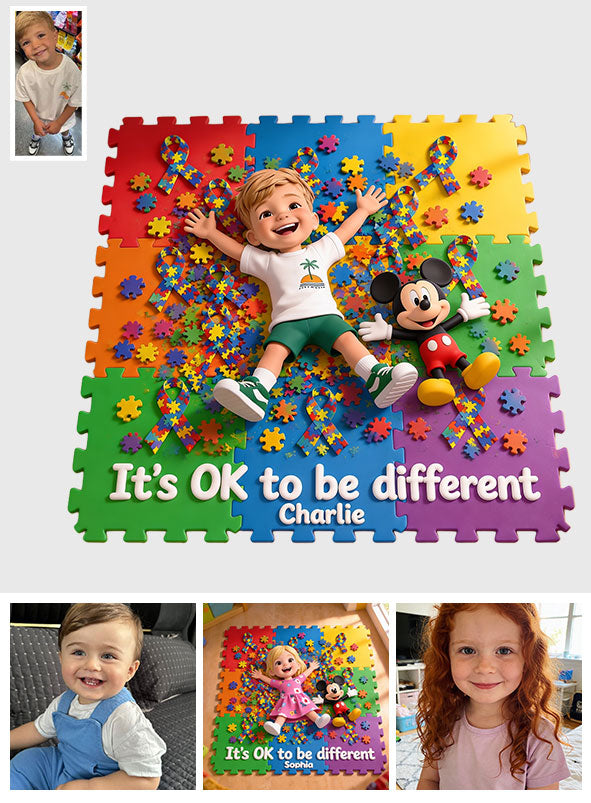 It's OK To Be Different - Personalized Mouse Foam Puzzle Mat