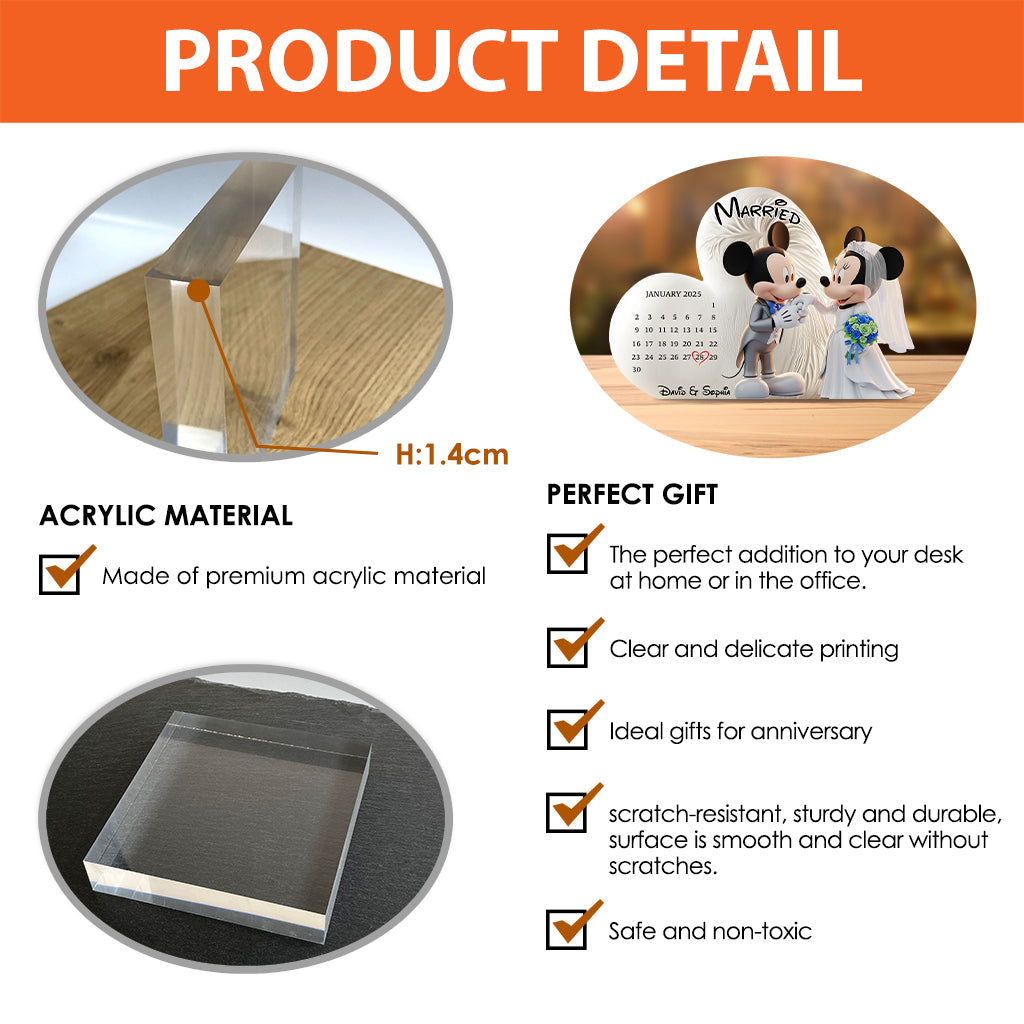 Happy Anniversary My Love - Personalized Mouse Custom Shaped Acrylic Plaque