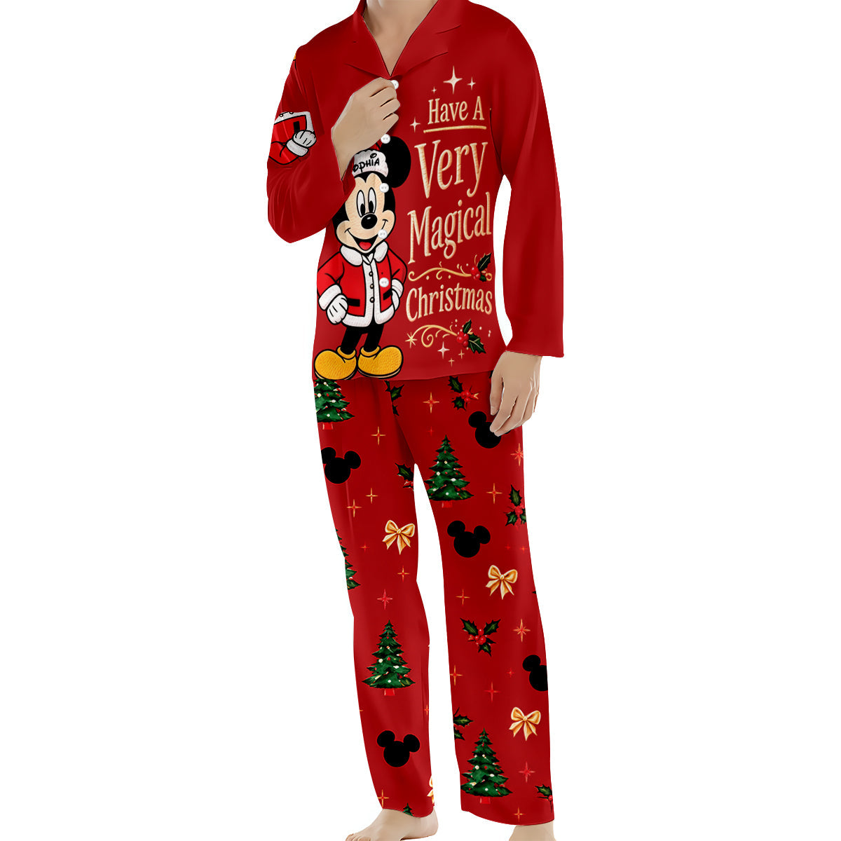Have A Very Magical Christmas - Personalized Mouse Button Down Pajamas
