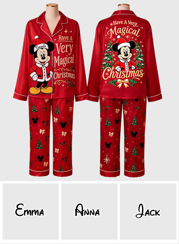 Have A Very Magical Christmas - Personalized Mouse Button Down Pajamas