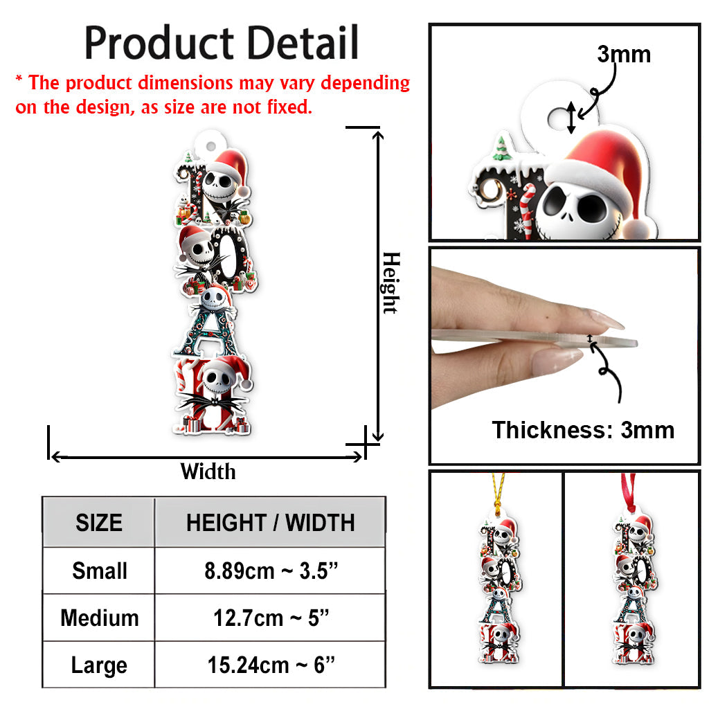 The Nightmare Name Letter - Personalized Nightmare Transparent Ornament