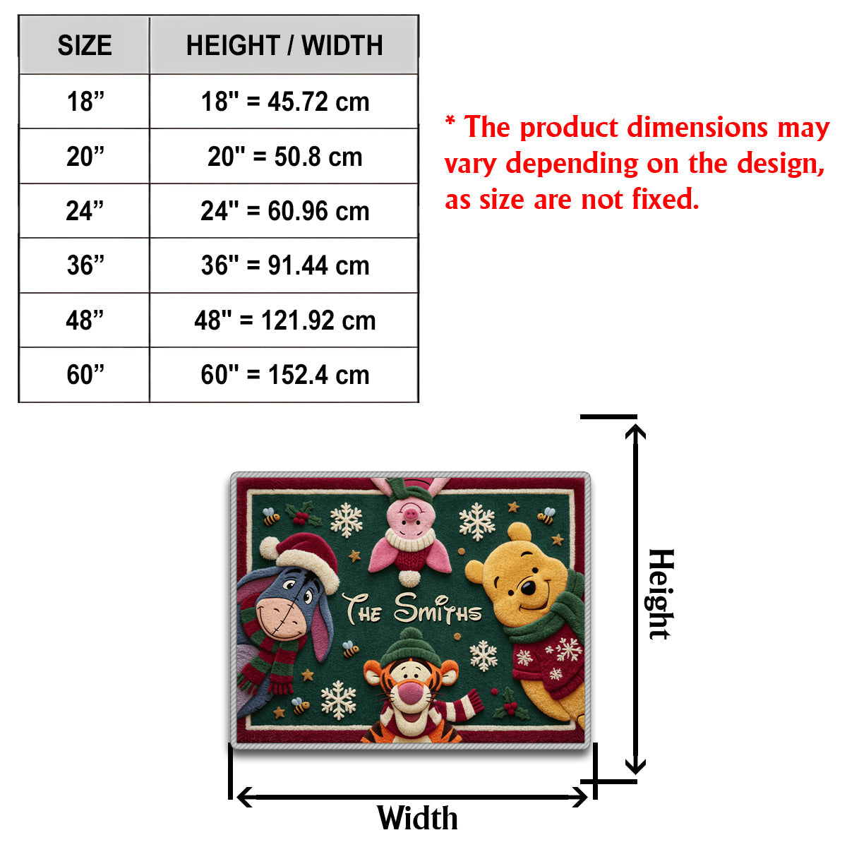 Oh! What Fun Christmas Gift - Personalized Yellow Bear Non-Slip Tufted Rug