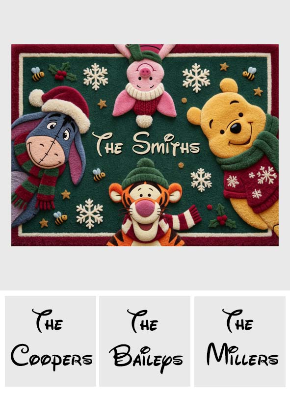 Oh! What Fun Christmas Gift - Personalized Yellow Bear Non-Slip Tufted Rug
