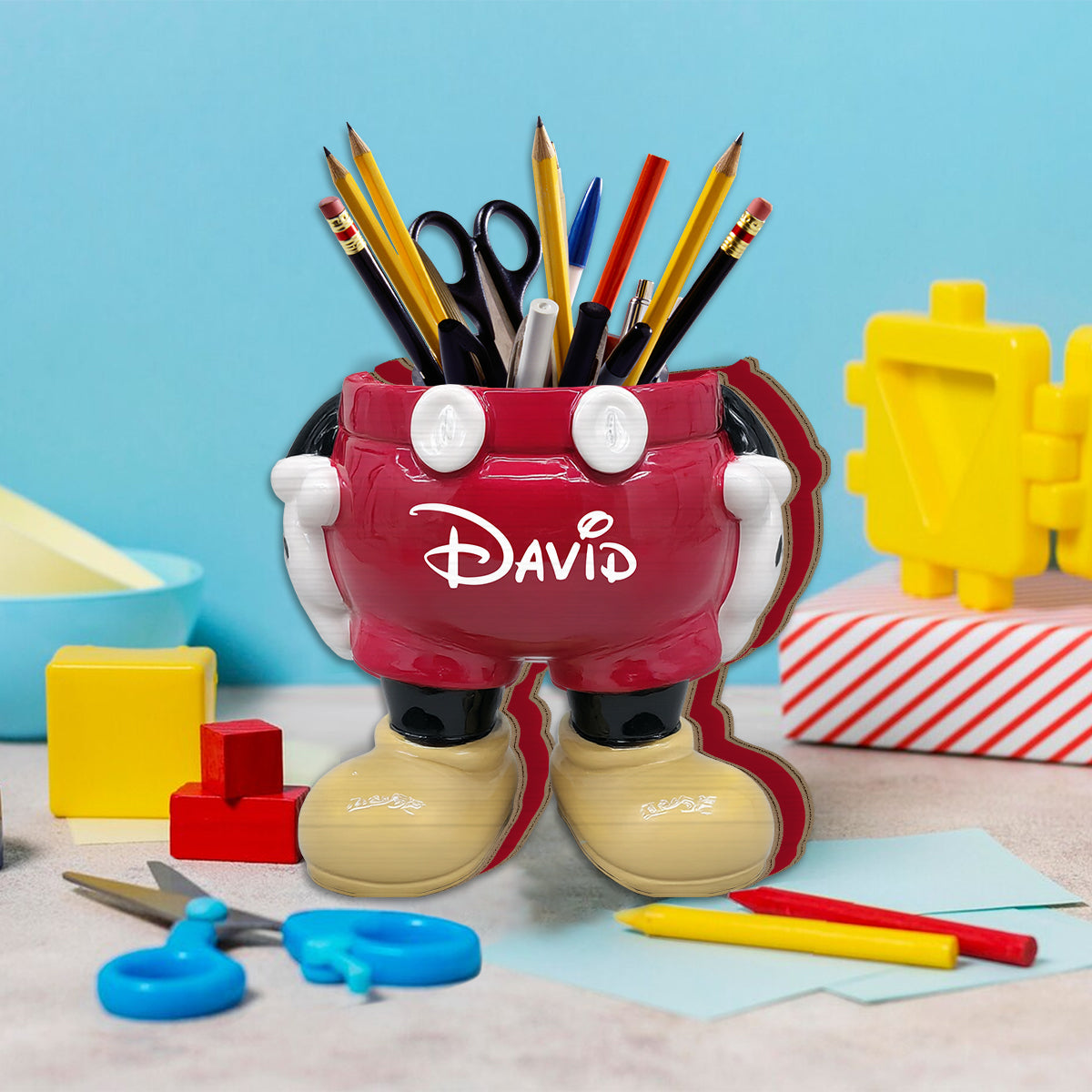 Cute Mouse - Personalized Mouse Wooden Pen Holder