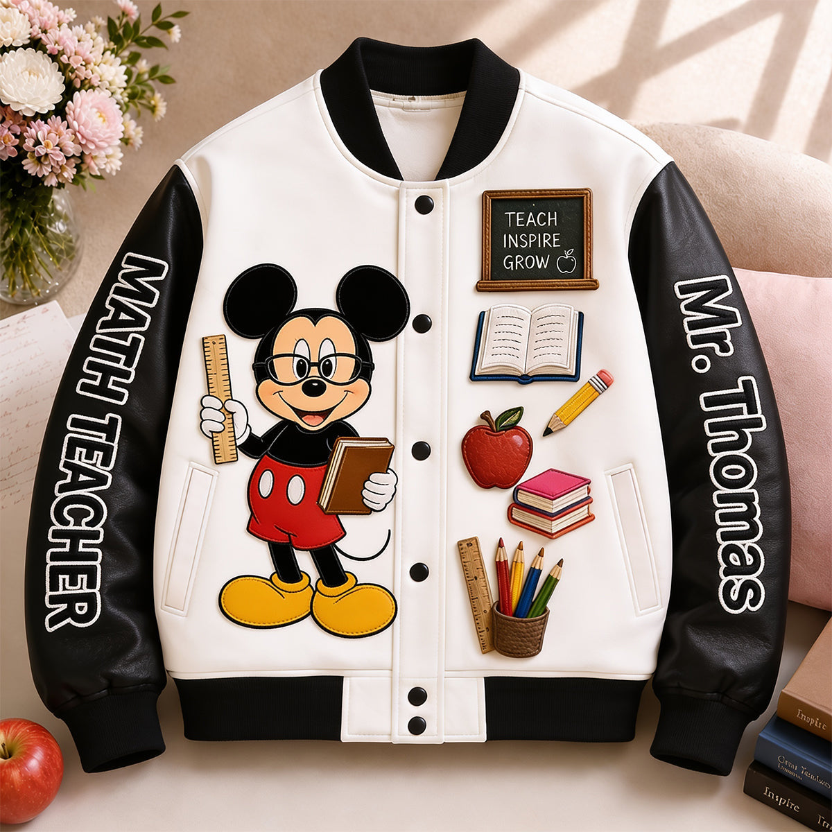 Teacher Gift - Personalized Mouse Varsity Jacket