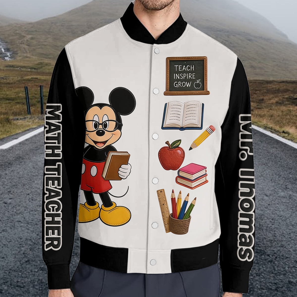 Teacher Gift - Personalized Mouse Varsity Jacket