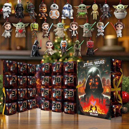 The Force Be With You - Personalized The Force Folded Advent Calendar With Ornaments