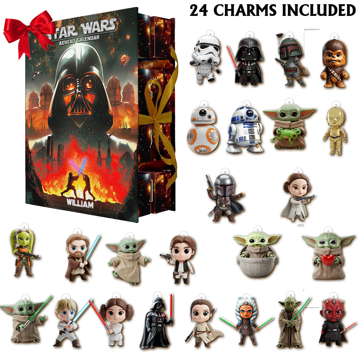 The Force Be With You - Personalized The Force Folded Advent Calendar With Ornaments