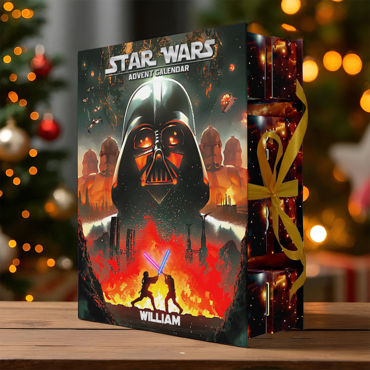 The Force Be With You - Personalized The Force Folded Advent Calendar With Ornaments