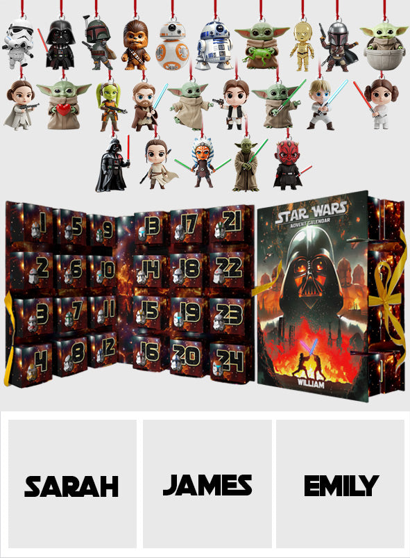 The Force Be With You - Personalized The Force Folded Advent Calendar With Ornaments