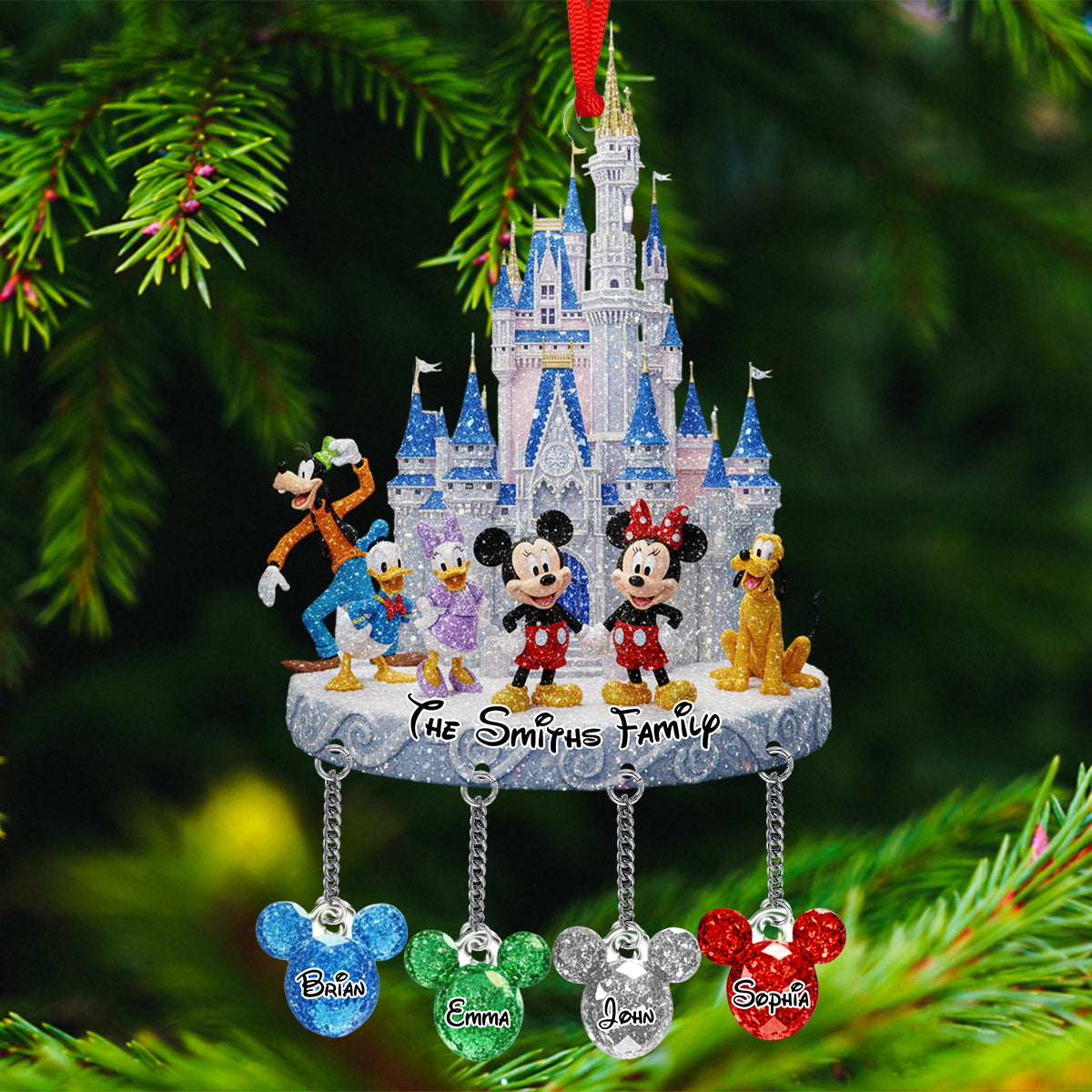 Our Family - Personalized Mouse Ornament With Charm