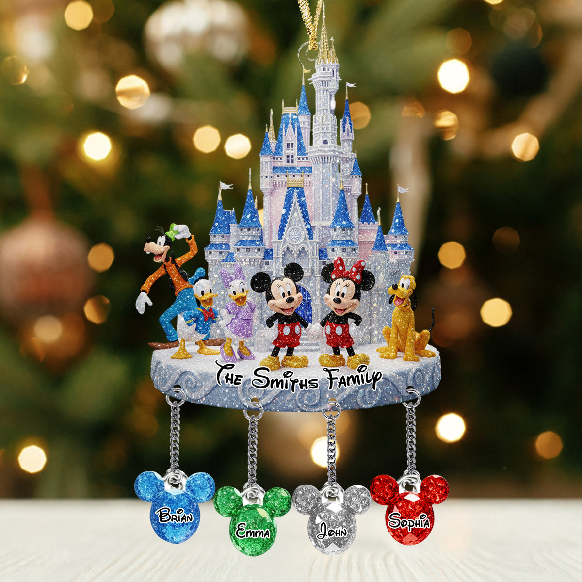 Our Family - Personalized Mouse Ornament With Charm