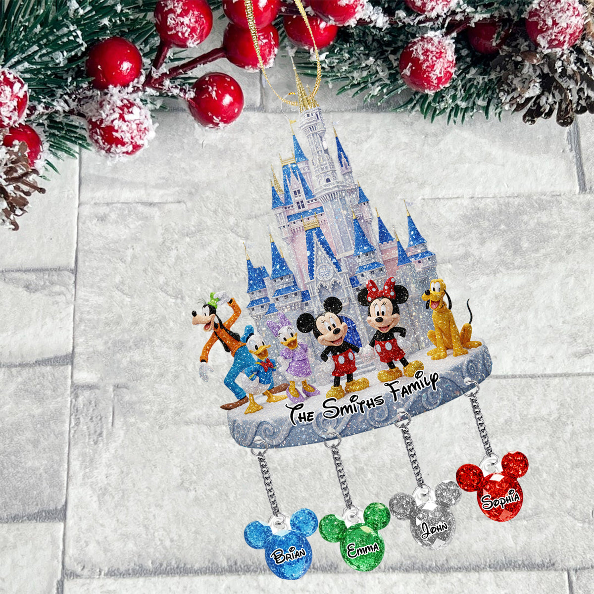 Our Family - Personalized Mouse Ornament With Charm
