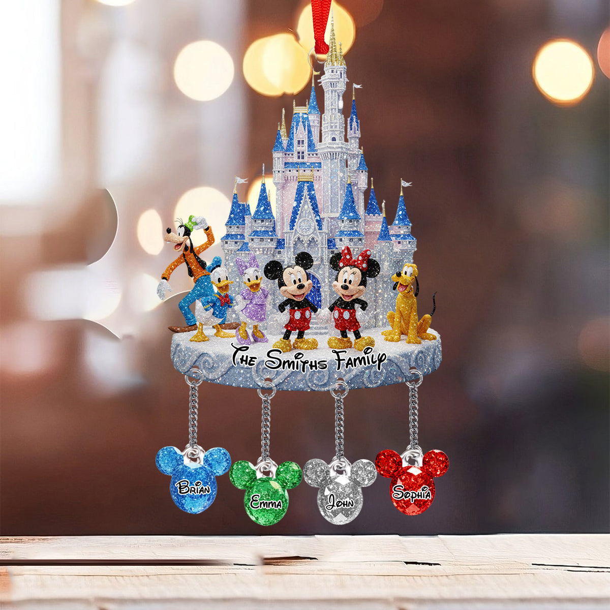 Our Family - Personalized Mouse Ornament With Charm