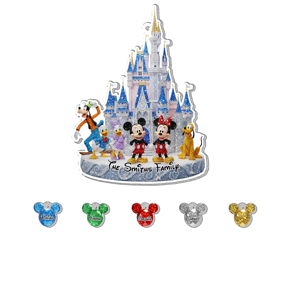 Our Family - Personalized Mouse Ornament With Charm