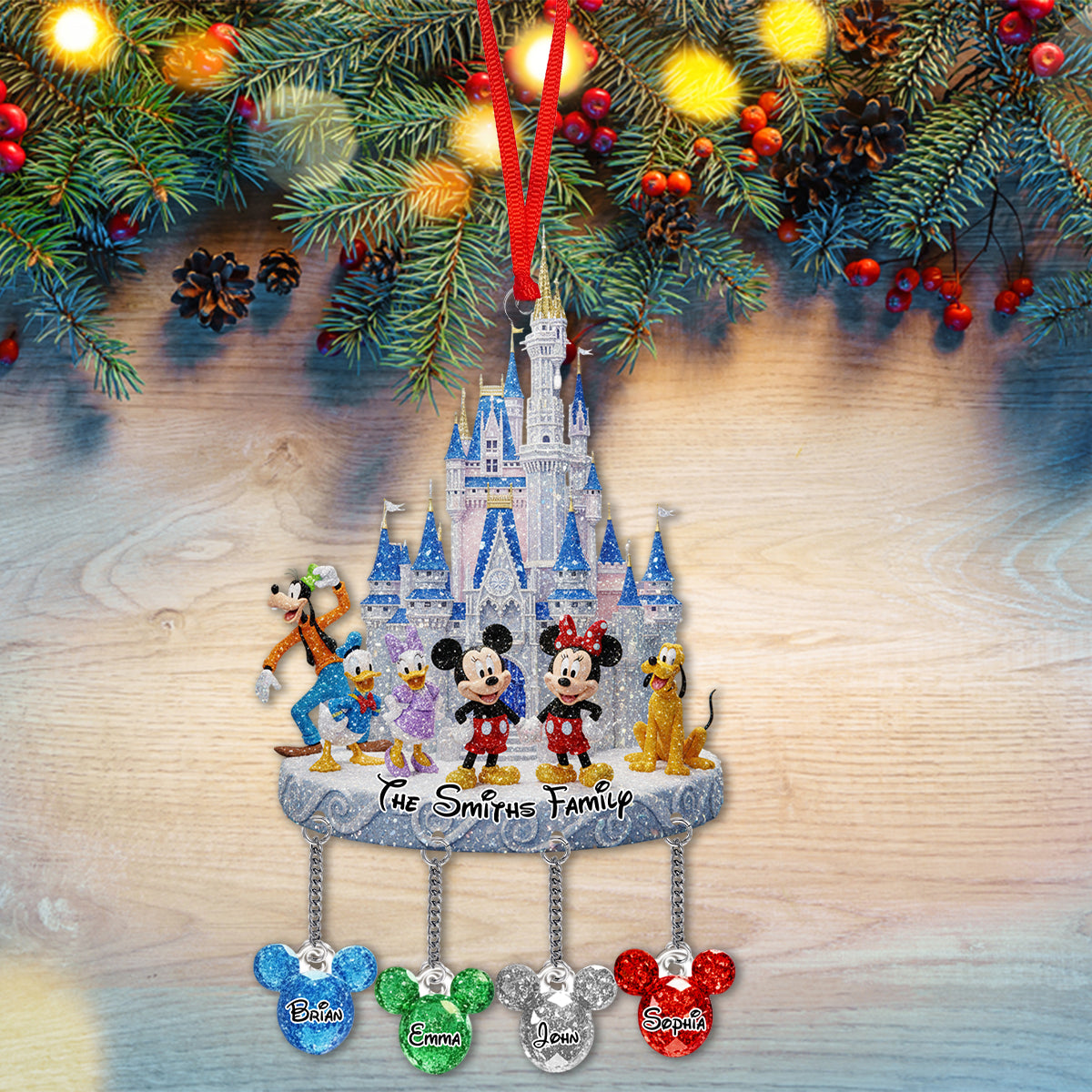 Our Family - Personalized Mouse Ornament With Charm