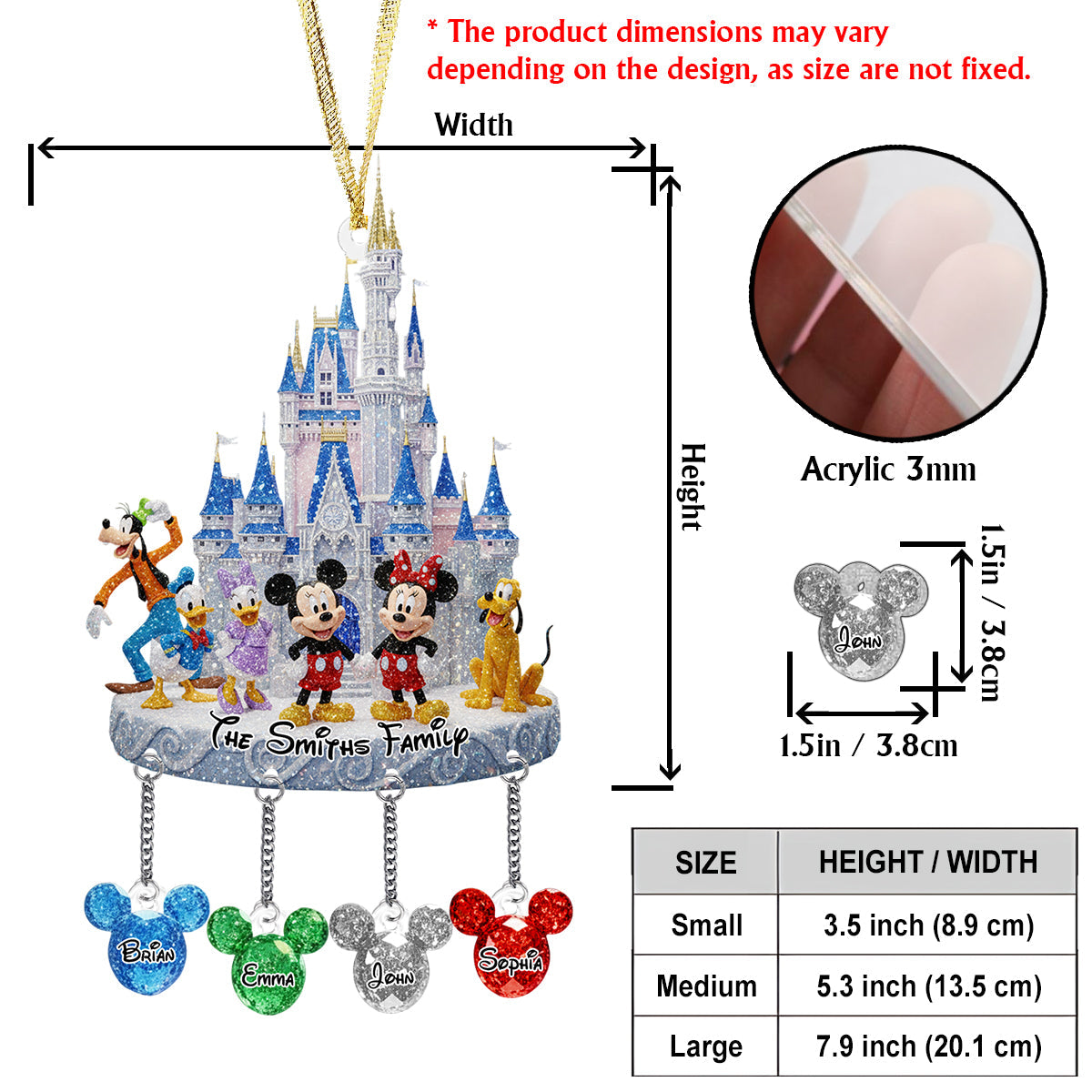 Our Family - Personalized Mouse Ornament With Charm